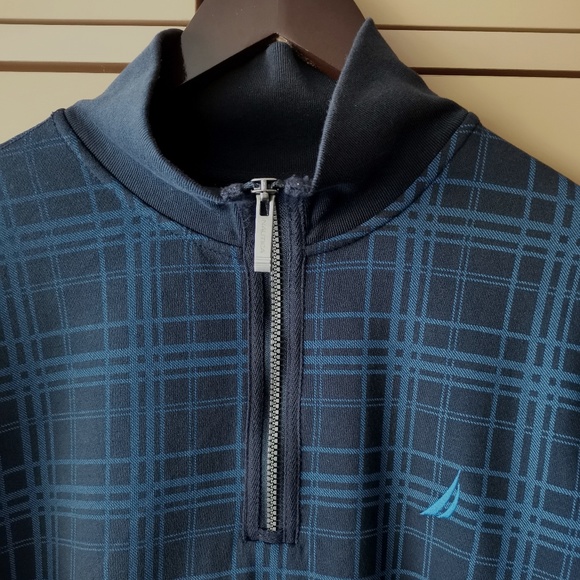 NAUTICA Plaid Quarter-Zip Sweatshirt -  (L) - Picture 3 of 10